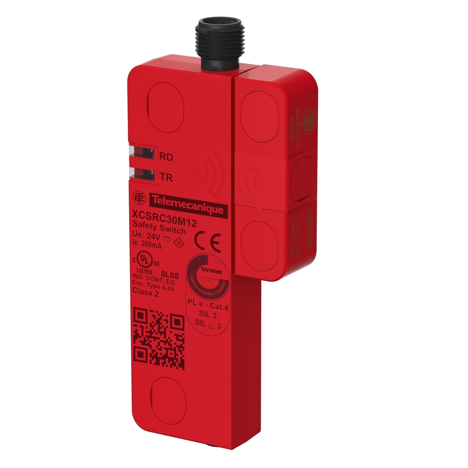 XCSRC30M12 Preventa 3-Direction 5-Pole Contactless RFID Safety Switch, 2NO Contact