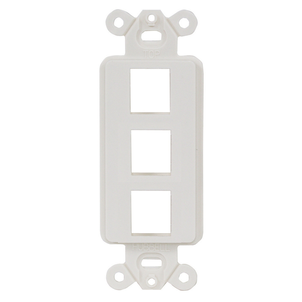 ISF3OW Unloaded Decorator Outlet Frame, 1 Gang, 3 Ports, ABS, Office White, For Use With Data, Fiber, Audio/Video Connector