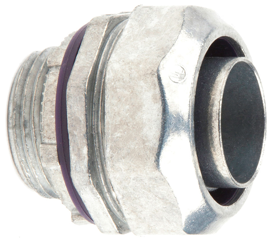 LT100 Straight Non-Insulated Liquid Tight Conduit Connector, 1 in Trade, Die Cast Zinc