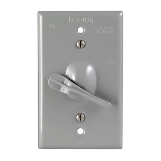 1432 Weather-Resistant Toggle Switch with Switch Device Switch Wall Plate, 1 Gangs, Die Cast Zinc, Gray