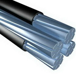 ACSR Triplex Service Drop Cable, 4 AWG, 3 Conductors, Periwinkle Trade Name, 500 Foot Reel