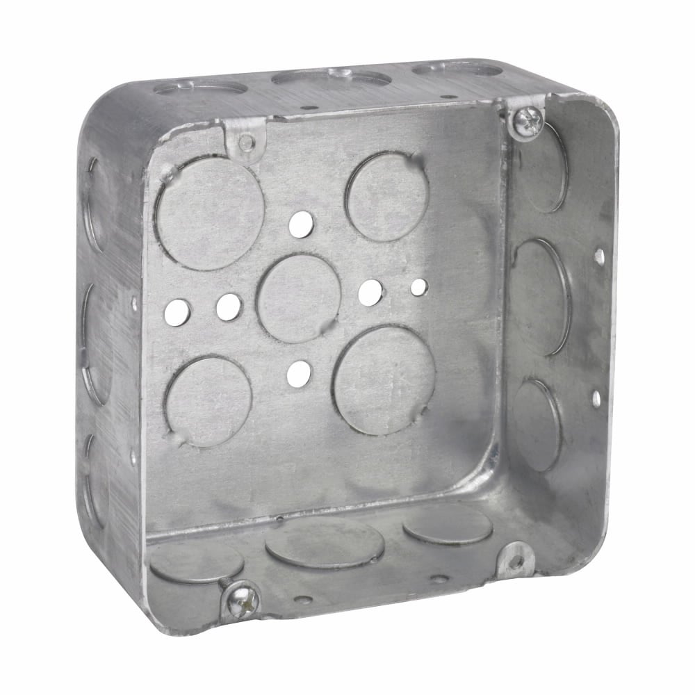 TP556 TP Drawn Outlet Box, Steel, 42 cu-in Capacity, (17) Outlets, (17) Knockouts, 4-11/16 in H x 4-11/16 in W x 2-1/8 in D