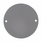 Eaton Crouse-Hinds series weatherproof blank outlet cover, White, Steel, 4" round