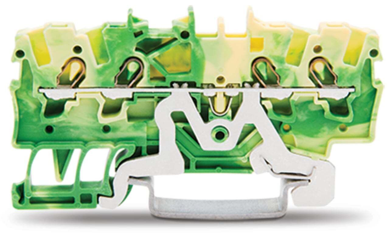 2001-1407 Operating Tool Ground Terminal Block, 22 to 14 AWG Wire, 1 Poles, DIN Rail Mount