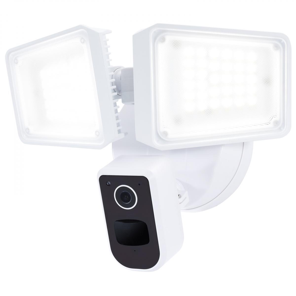 65-920 Rectangular Outdoor Smart Security Light with Camera, 36 Watt, Tunable White, White Finish