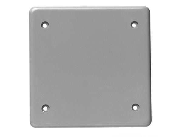 278085 F-Series Blank Cover Plate, 2 Gangs, 4.785 in W x 4.785 in H x 0.325 in D, PVC