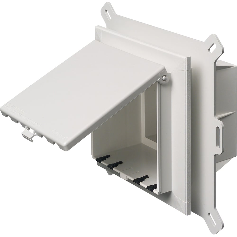 DBVS2W InBox DB Series 1-Piece Low Profile Weatherproof Electrical Box, Plastic, 34 cu-in Capacity, 2 Gangs, 9.058 in L x 8.992 in W x 5.142 in D