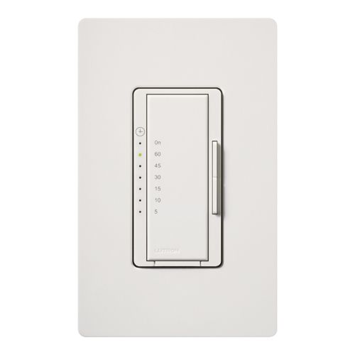 MA-T51-WH Maestro 1-Gang Full On Countdown Timer Control Switch, 5 to 60 min Setting, 120 VAC, 1NO 1 Form A Contact, 1 Poles