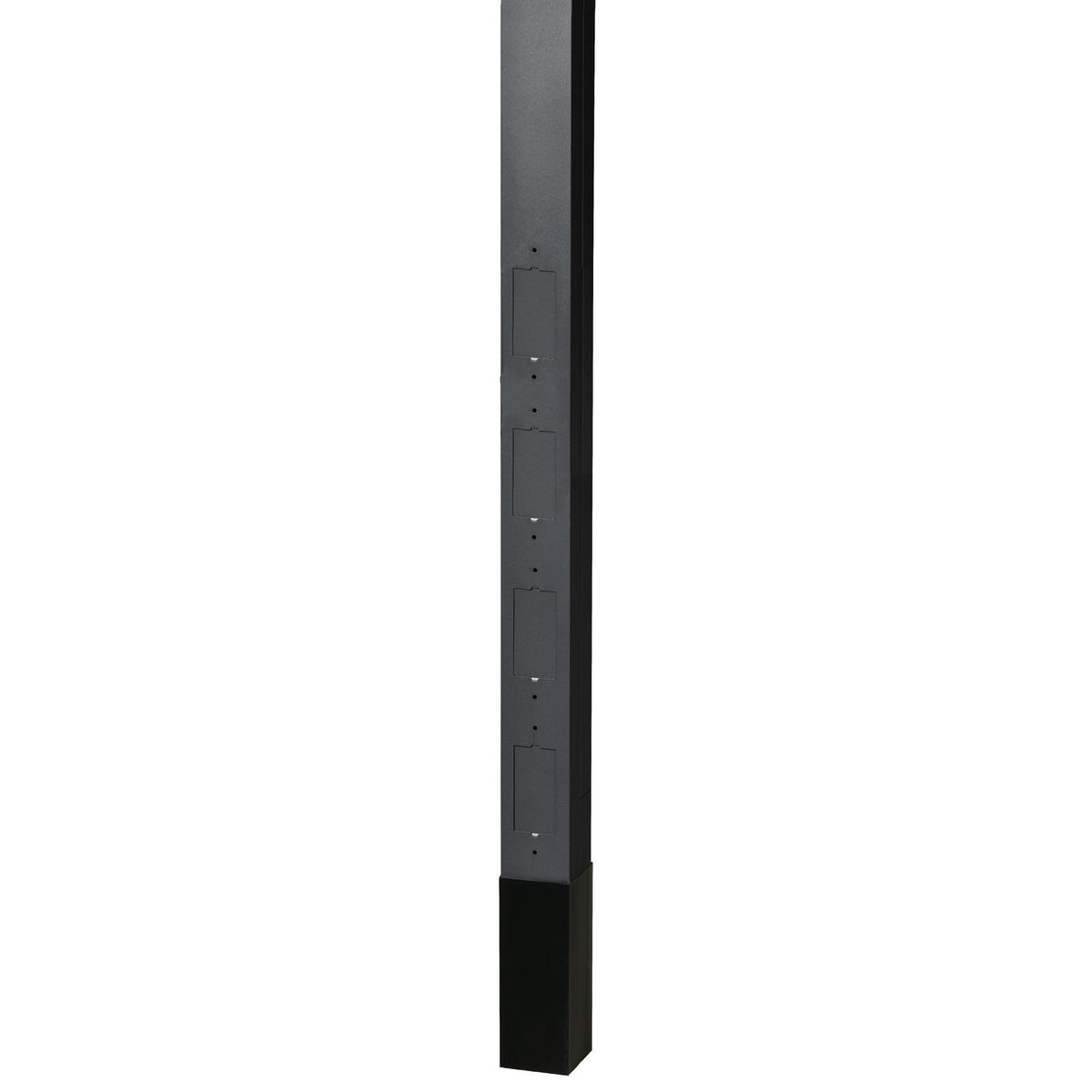 HBLPPOBK Blank Pre-Wired Service Pole, (4) Knockouts Capacity, 4 Outlets, 10 ft 2 in L x 2.13 in W, Aluminum