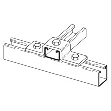B116-42ZN U-Support, 3 Holes, 5-7/16 in W, Strip Steel