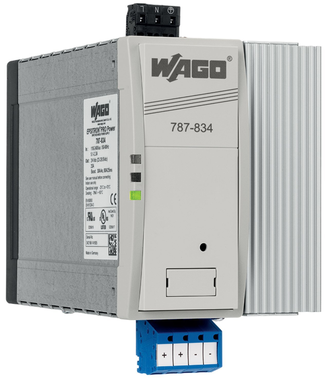 787-834 1-Phase, 300 V Input, 24 V DC Output, DIN Rail Mount