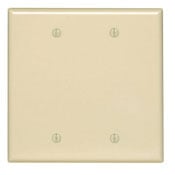PJ23-T Midway Size Blank Wall Plate, 2 Gangs, 4.937 in W x 4.93 in H, Thermoplastic Nylon, Light Almond