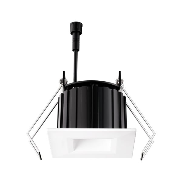 E1AK12WFSDW 1 Inch Square Recessed Architectural Oak Downlight, 8W, Sunset, 850 Lumens, White