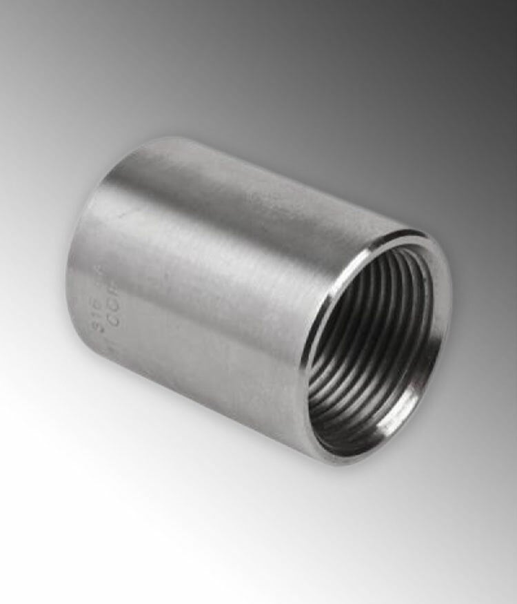 S64000CP00 Standard Straight Thread NPS Conduit Coupling, 4 in, For Use With Rigid Conduits, 316 Stainless Steel