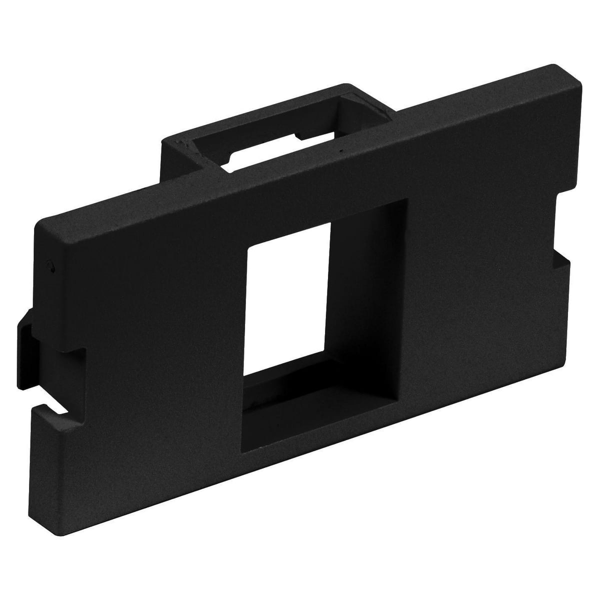 IM1K1BK 1-Unit Flat Horizontal Unloaded Snap-Fit A/V Module, Keystone Module, Snap-Fit Mount, 1 Port, ABS, Black