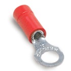 Vinyl-Insulated Ring Terminal, Length .97 Inches, Width .31 Inches, Maximum Insulation .150, Bolt Hole #10, Wire Range #22-#16 AWG, Color Red, Copper, Tin Plated, 1,000 Pack
