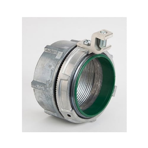 169-DCG Bridgeport Grounding and Bonding Hub, 3-1/2 in Trade, 6 to 3/0 AWG Conductor, Thread Connection, Die Cast Zinc Alloy