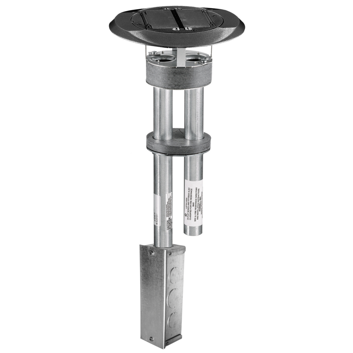 S1PTBLJ 1-Piece Flush Standard Sized Poke-Through Assembled Unit With Junction Box, 4 in Hole, 8 in Dia x 3.82 in THK Cover, 300 lb Capacity, Composite