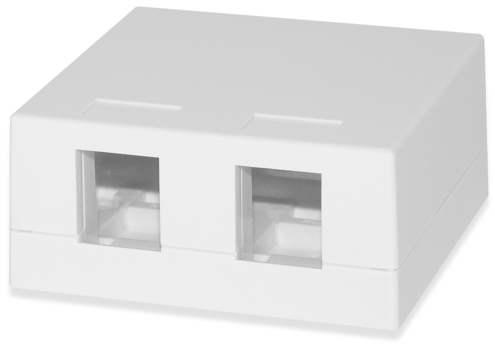 SMKL-2-WH 2-Port Low Profile Multimedia Box, For Use With Data, Multimedia, Voice and Fiber Module, Surface Mount, High Impact Thermoplastic
