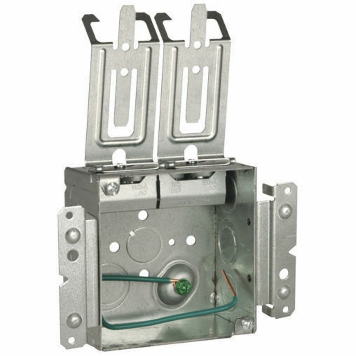 244MSCM Square Box, Steel, 30.3 cu-in Capacity, (11) Knockouts, 4 in H x 4 in W x 2-1/8 in D