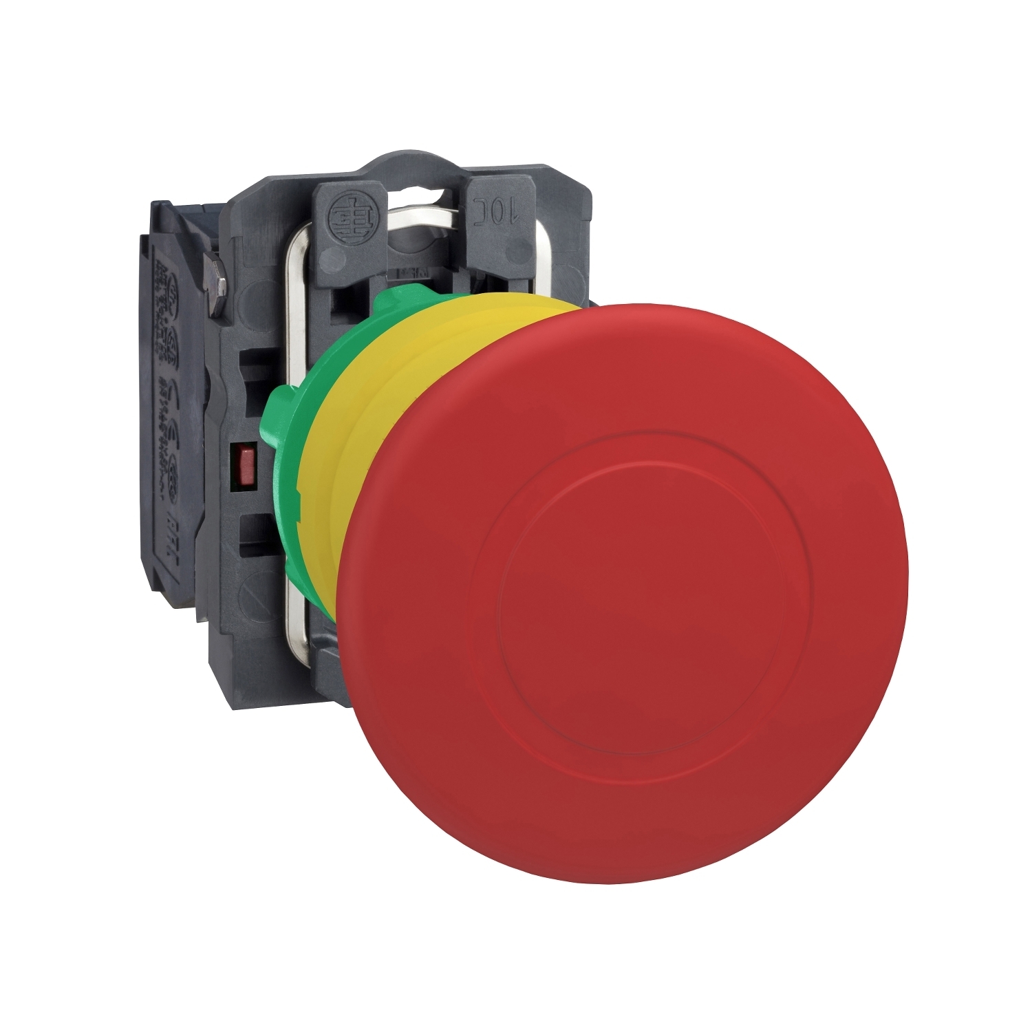 XB5AT842 Harmony Complete Non-Illuminated Switch, 22 mm, 1NC Contact, Slow Break Contact, Mushroom Head Operator, Red