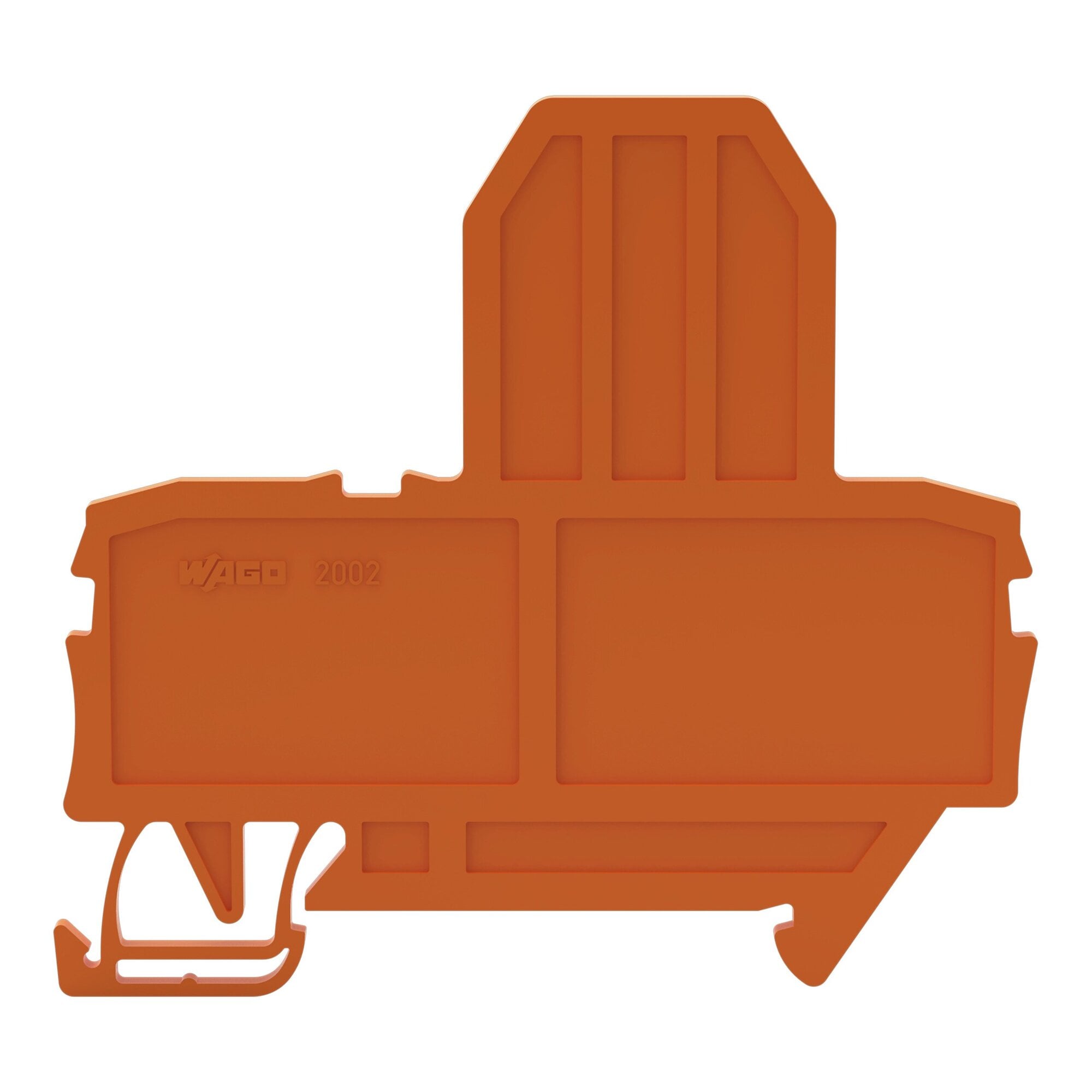 2002-992 End Plate, For Use With Fuse Terminal Blocks, 2 millimeter Thickness, Orange