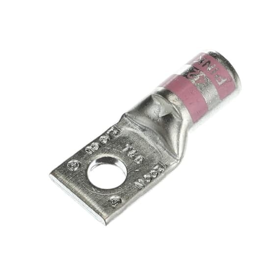 54153-TB Color-Keyed 54100 1-Hole Non-Insulated Compression Lug With Peep Hole, 1/0 AWG Copper Conductor, Die Code: 42, 5/16 in Stud, Copper