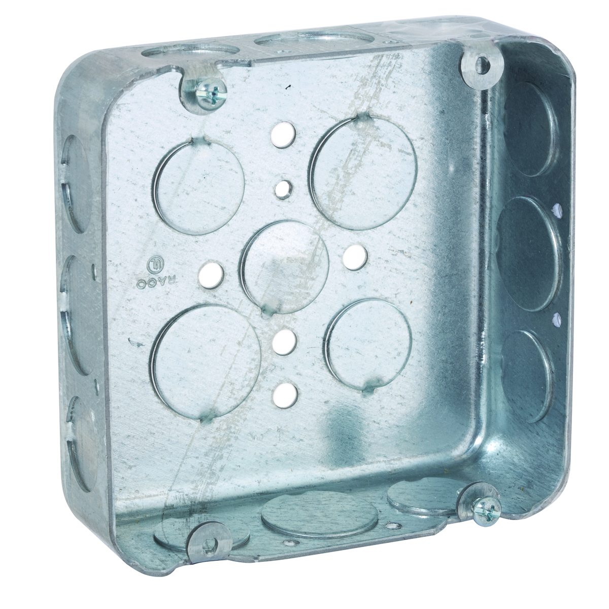 247 Square Box, Steel, 29.5 cu-in Capacity, (17) Knockouts, 4-11/16 in H x 4-11/16 in W x 1-1/2 in D