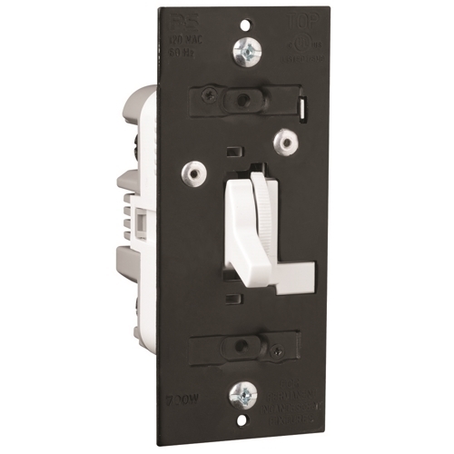 TD703PW TradeMaster 3-Way Toggle Dimmer, 120 VAC, 1 Poles, White