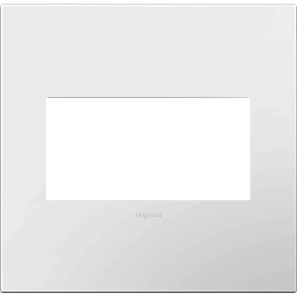 AWP2GWHW10 Adorne Designer Wall Plate, 2 Gangs, 5.29 in W x 5.13 in H, Plastic, White