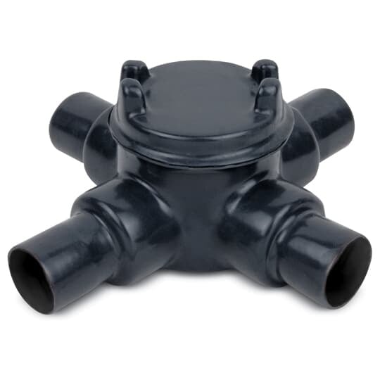 GUAX16-G Ocal Explosionproof X-Shape Conduit Outlet Box, 1/2 in, 3 in Cover Opening, 13.5 cu-in Capacity, PVC Coated/Zinc Plated