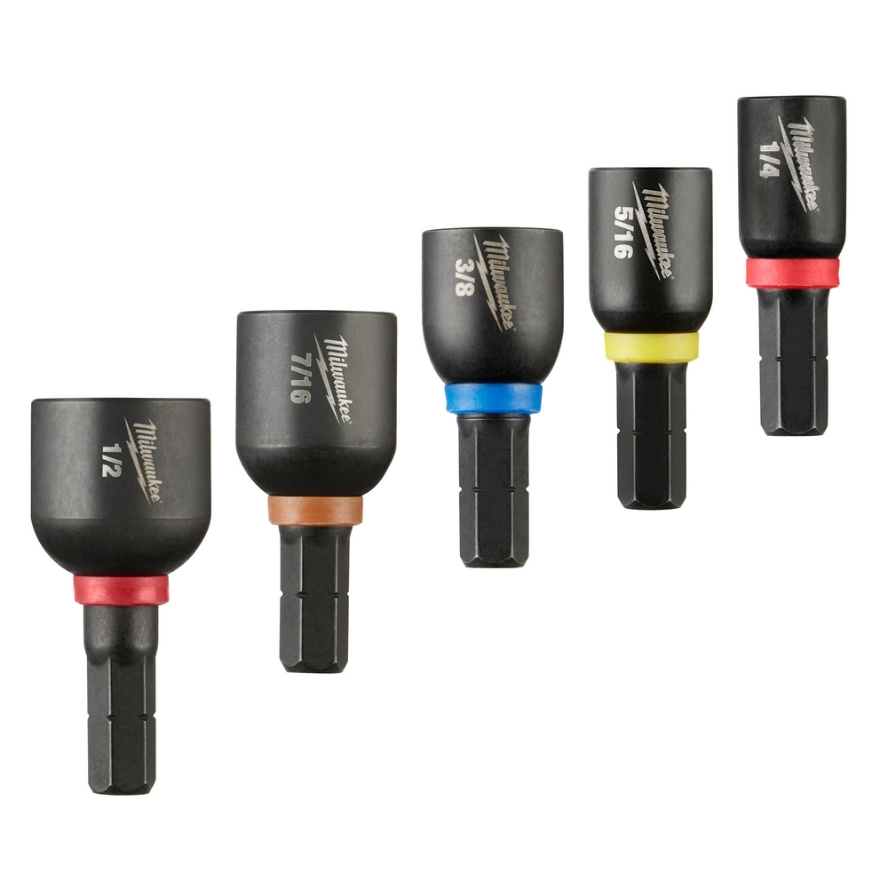 49-66-4563 Shockwave 5-Piece Impact Duty Insert Nut Driver Set, 1/4 in, 5/16 in, 3/8 in, 7/16 in, 1/2 in Drive, Steel