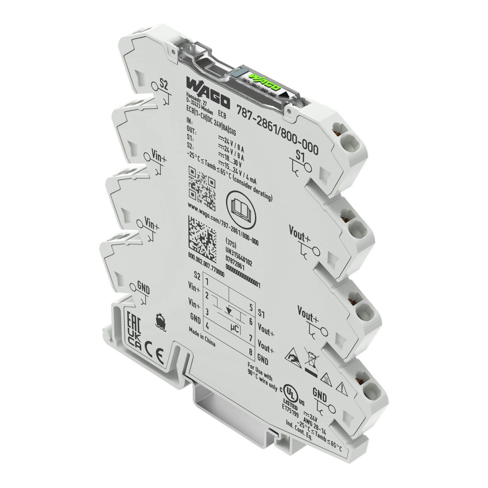 787-2861/800-000 Circuit Breaker, 8 A