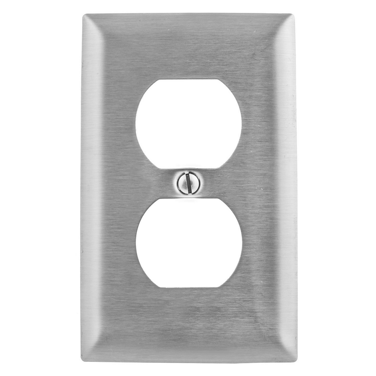 SS8 Standard Receptacle Wall Plate, 1 Gangs, Stainless Steel