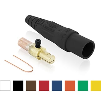 16D28-UG Rhino-Hide 16 Series 1-Pole Cam Type Taper Nose While-in-Use Detachable Male Plug, 600 V AC, 400 A, 3/0 to 4/0 AWG Wire, Crimped Connection, NEMA 3R NEMA Rating