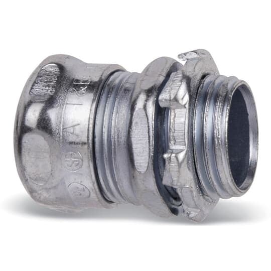 5221 T&B Compression Connector, 3/4 in Trade, For Use With EMT Conduits, Steel, Chromate Coated/Electro-Zinc Plated