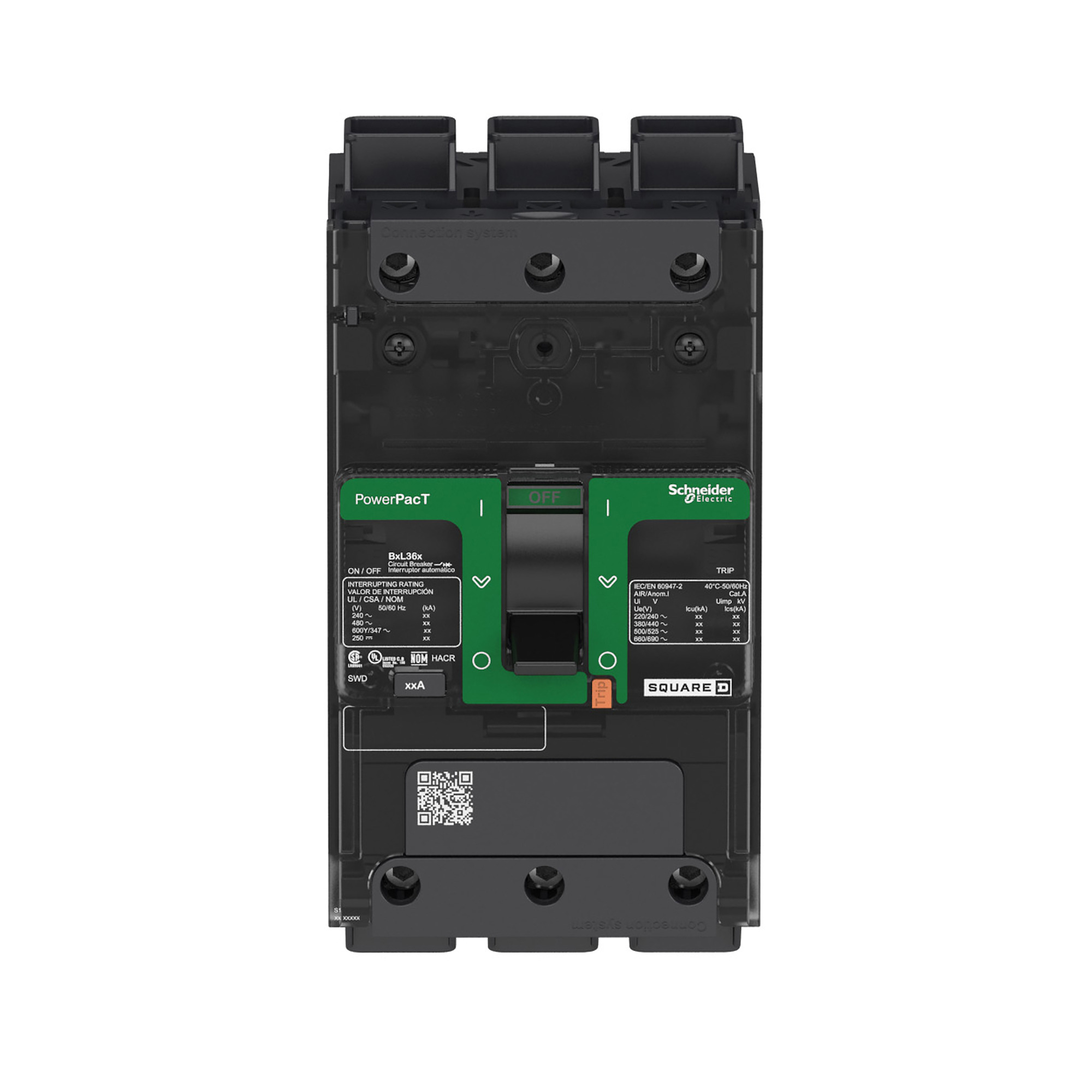 Circuit Breaker, PowerPacT B, 15A, 3 Pole, 600Y/347VAC, 14kA, Lug ...