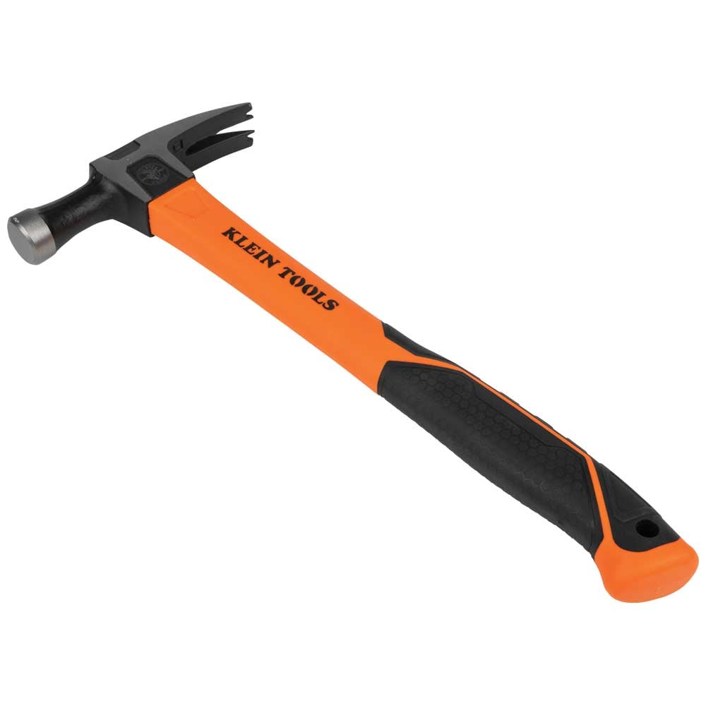 H80718 Straight Claw Hammer, 14.8 in OAL, Striking Face, Smooth Face Surface, 18 oz Head Forged Steel Head, Straight Claw, Fiberglass Handle