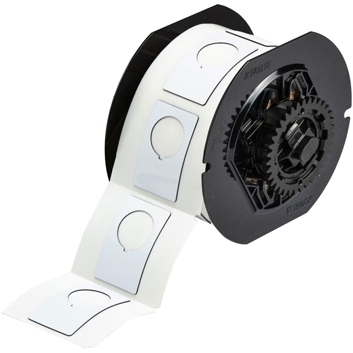 B30EP-168-593-WT Rectangular Raised Profile Label, 1.9 in L x 1.2 in W, Colored Blank Legend, White, B-593 Polyester, 180 per Roll Labels