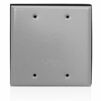 WM2B-GY Blank Outlet Box Cover, 4.6 in L x 4.6 in W, Weatherproof Cover, Aluminum
