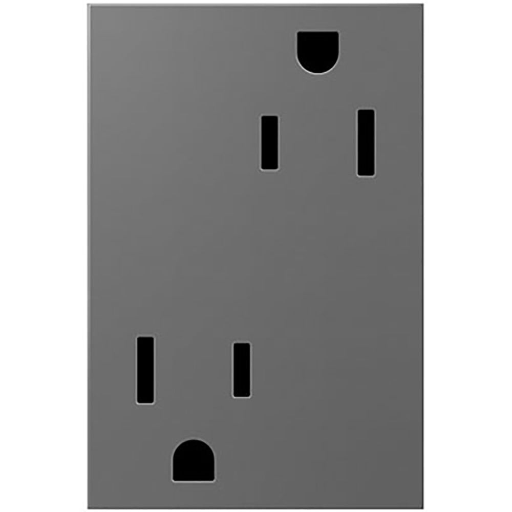 ARTR153M4 Adorne Plus-Size Tamper-Resistant Outlet, 125 V, 15 A, 2 Poles, 3 Wires, Magnesium