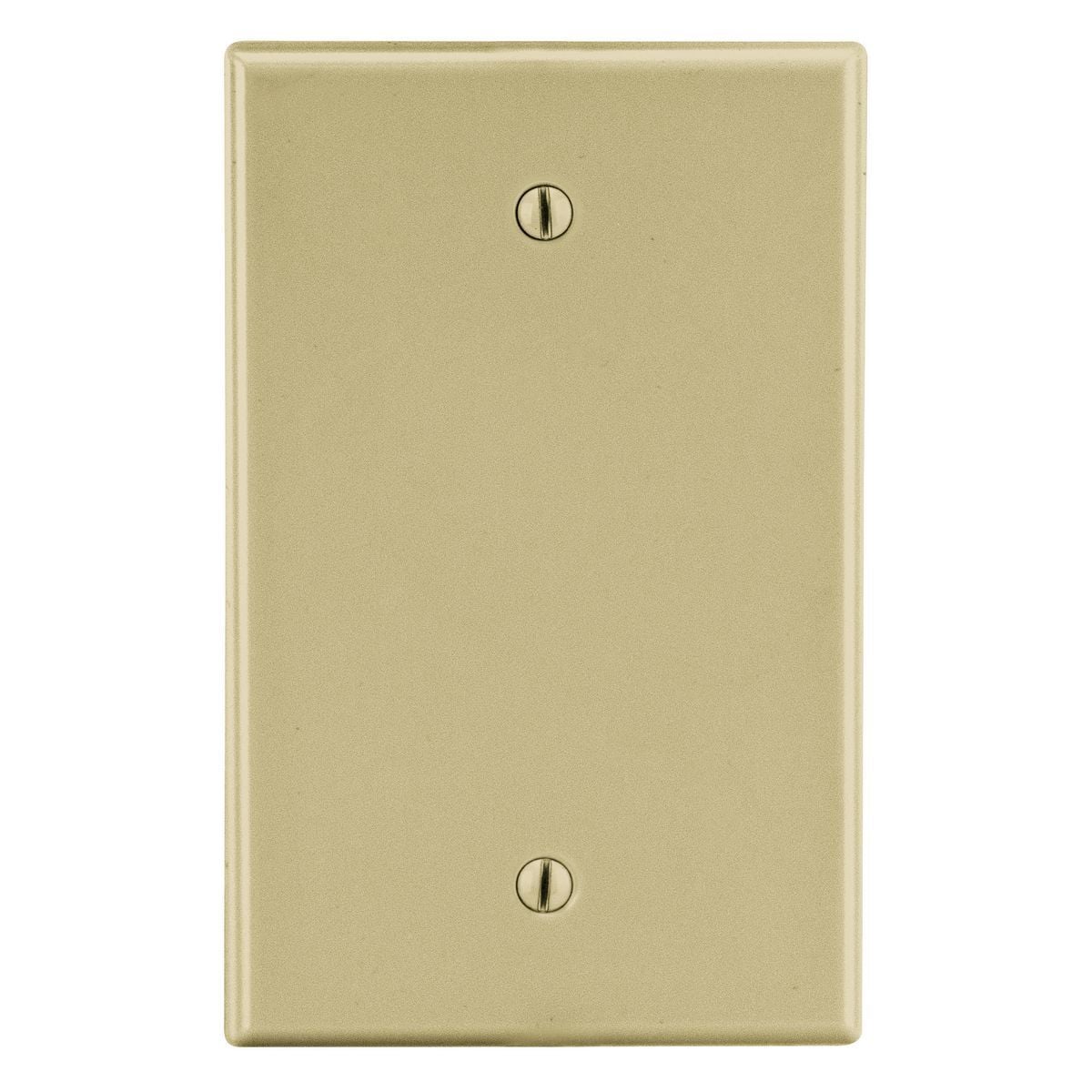 PJ13I Mid-Size Non-Metallic Blank Wall Plate with Pre-Inserted Captive Screw, 1 Gangs, 3.15 in W x 4.94 in H, Polycarbonate Thermoplastic, Ivory