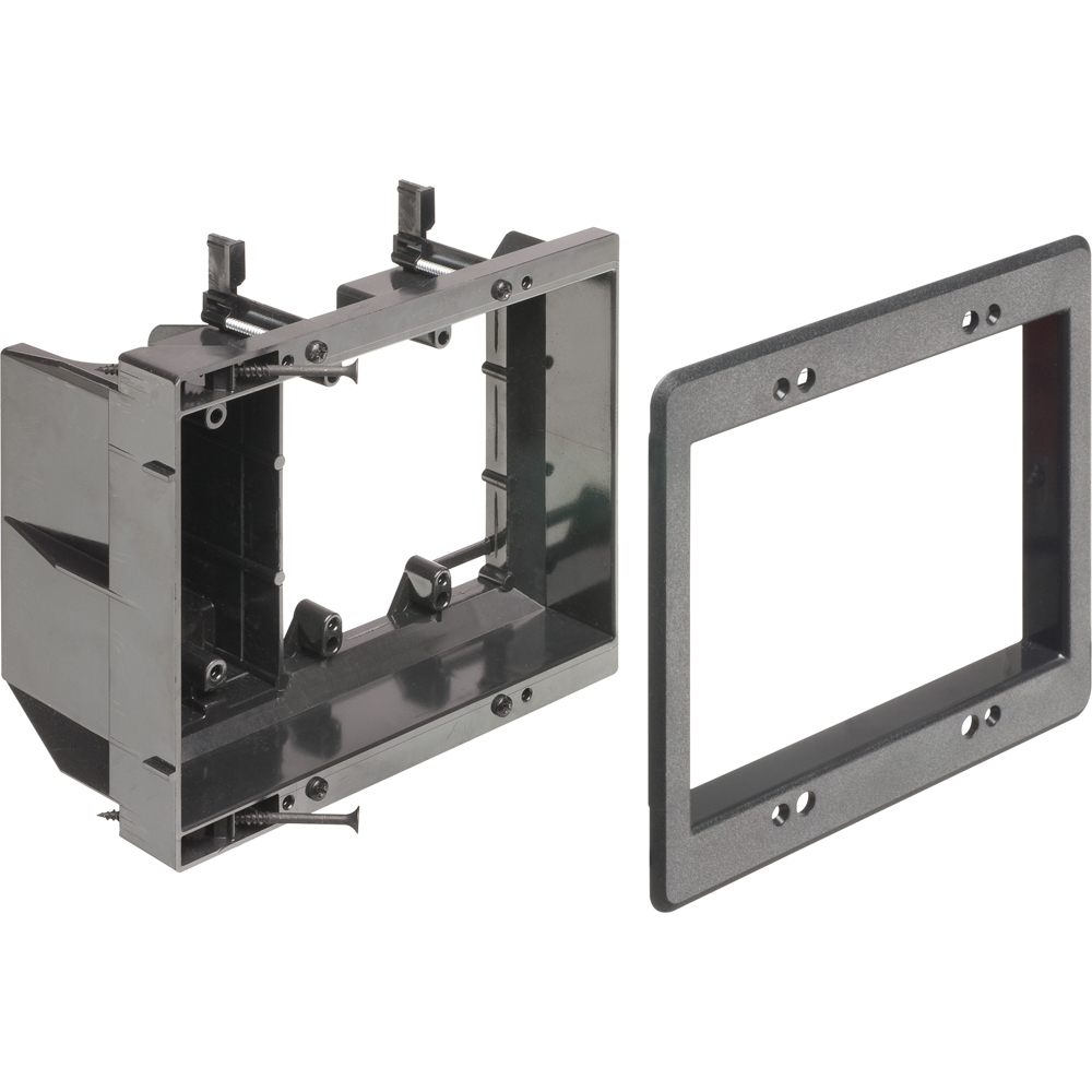 TVBU507BL Power Low Voltage Recessed Combination Box, Plastic, 18 cu-in Capacity, 3 Gangs, 7.93 in W x 3.875 in D x 6.818 in H