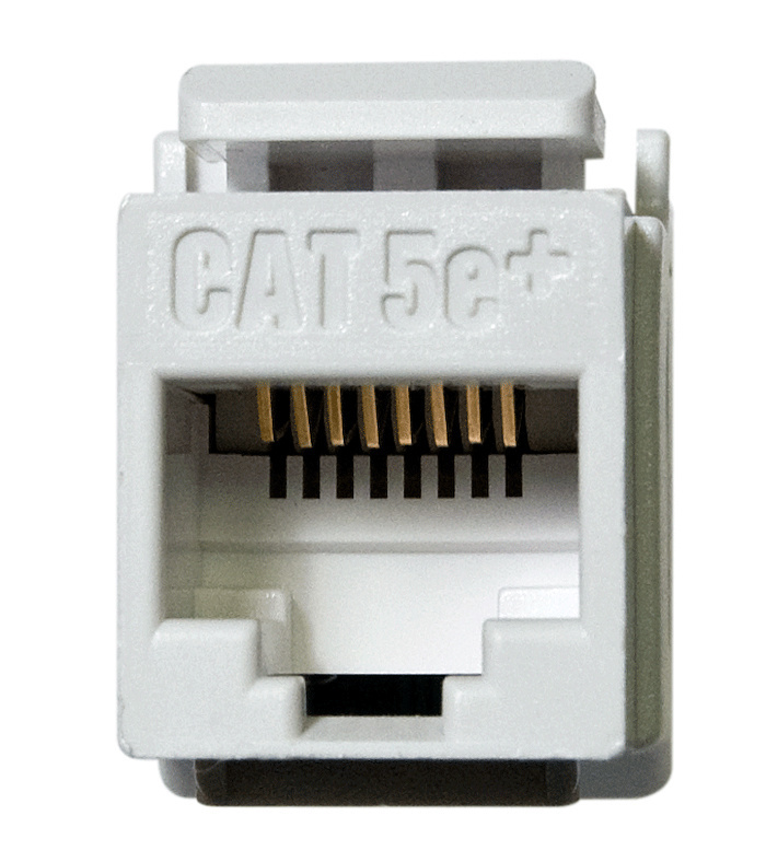 WP3450WH Quick Connect Vertical Orientation Keystone Connector, Cat 5e RJ45 Module, Surface Mount, 1 Ports, Plastic, White