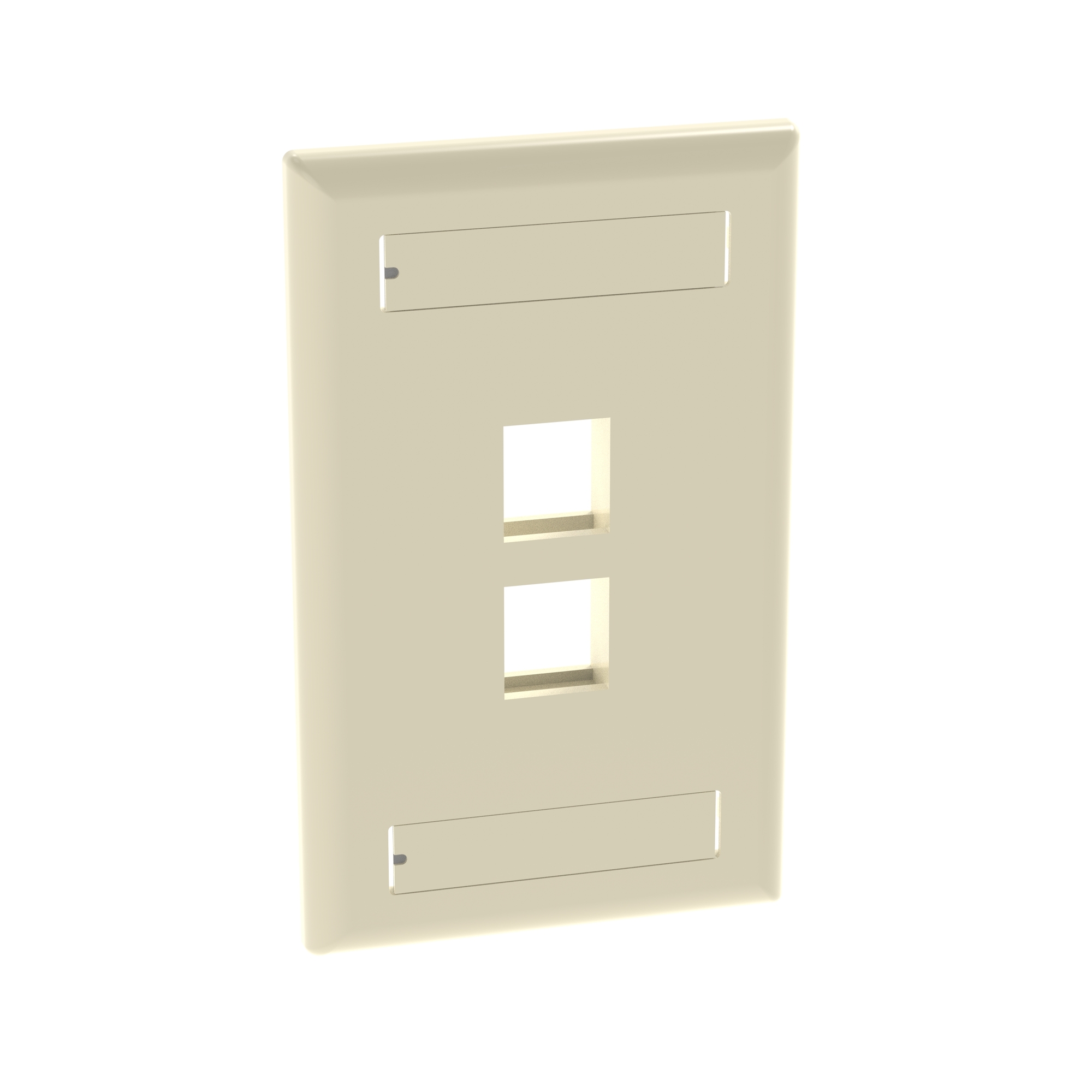 NK2FEIY NetKey Flat Vertical Faceplate, 1 Gangs, 2 Ports, Keystone Module, Fastened Mount, ABS