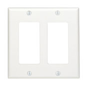 80409-N Decora Standard Size Wall Plate, 2 Gangs, 4.56 in W x 4.5 in H, Thermoplastic, Brown