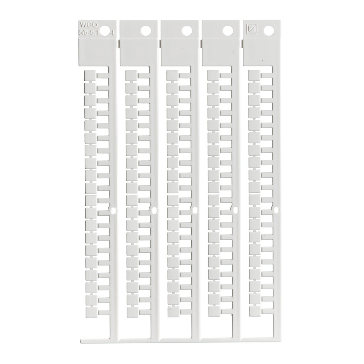 SA4363 Flame-Retardant Regular Terminal Block Tag, 5 mm W, B-236 Polycarbonate, White