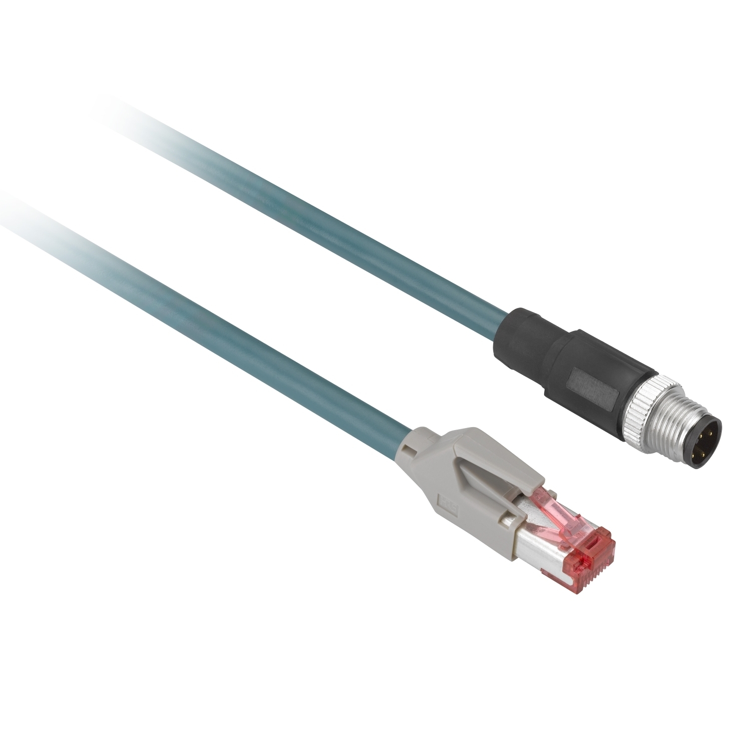 XGSZ12E4510 OsiSense XG Shielded Twisted Pair Jumper Ethernet Cable, IP67, 26 AWG, 100 Mbps Transmission, Copper/PUR