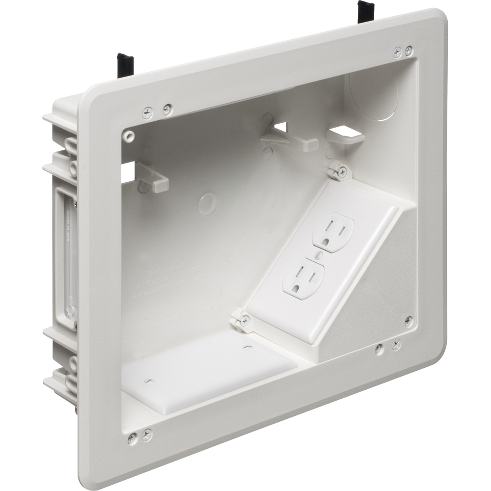 TVBU810 Non-Metallic Recessed Box Kit, Plastic, 1 Knockout, 12.531 in H x 10.656 in W x 3.14 in D