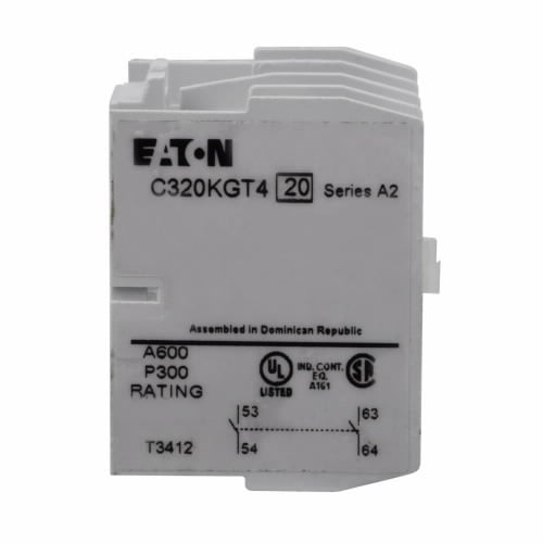 C320KGT4 Heavy Duty Auxiliary Contact Kit, 600 V AC, 10 A, 4 Contacts, Silver Cadmium Alloy